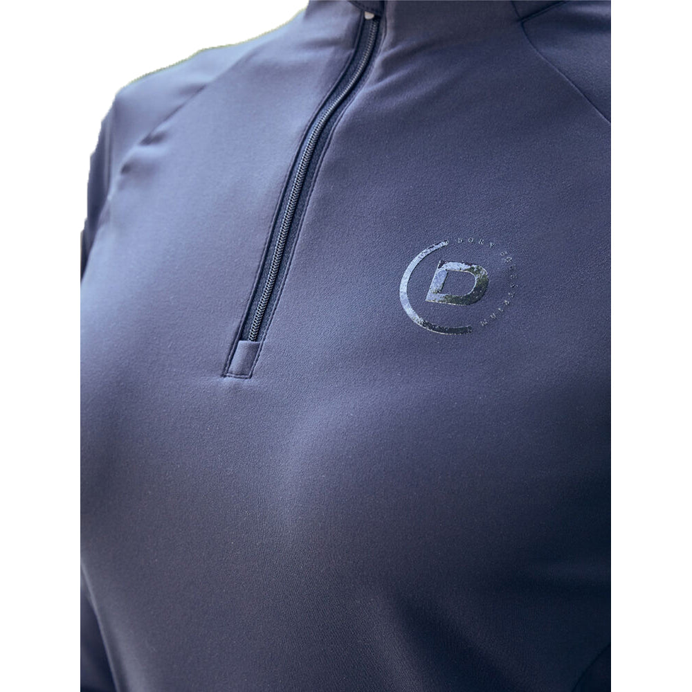 Navy - Side - Dublin Womens-Ladies Brushed Fitted Base Layer Top