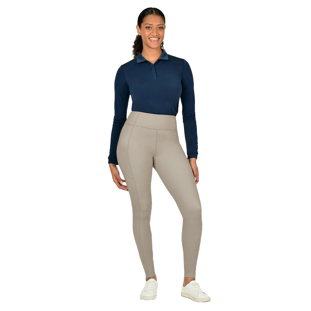 Beige - Lifestyle - Dublin Womens-Ladies Everyday Horse Riding Tights