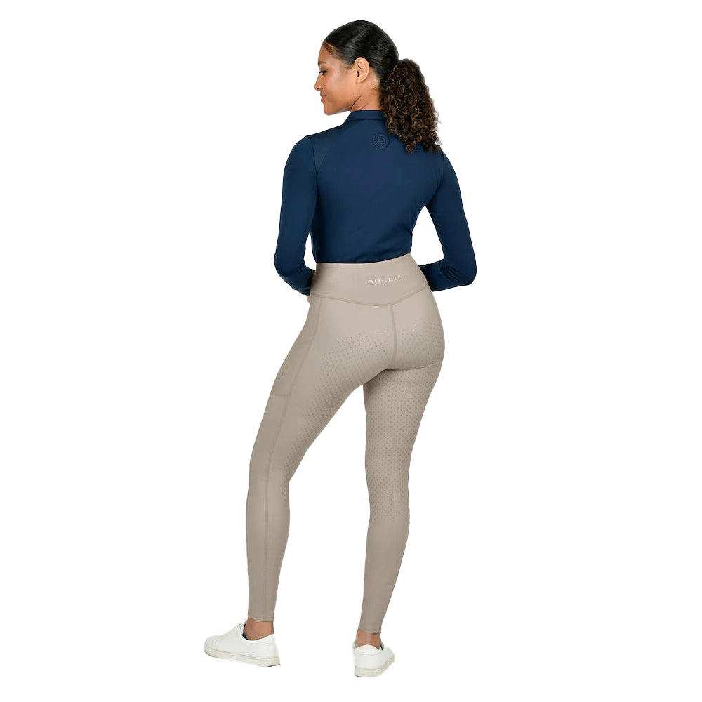 Beige - Pack Shot - Dublin Womens-Ladies Everyday Horse Riding Tights