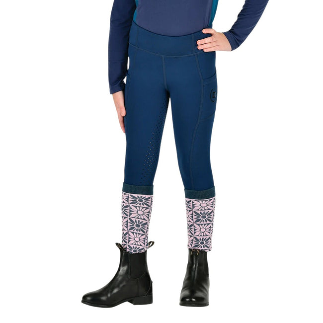 Academy Navy - Side - Dublin Childrens-Kids Everyday Horse Riding Tights