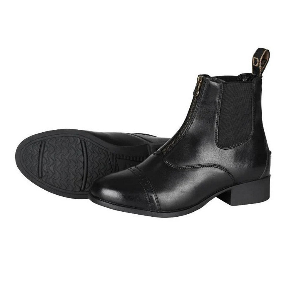 Black - Back - Dublin Childrens-Kids Foundation II Leather Zip Jodhpur Boots
