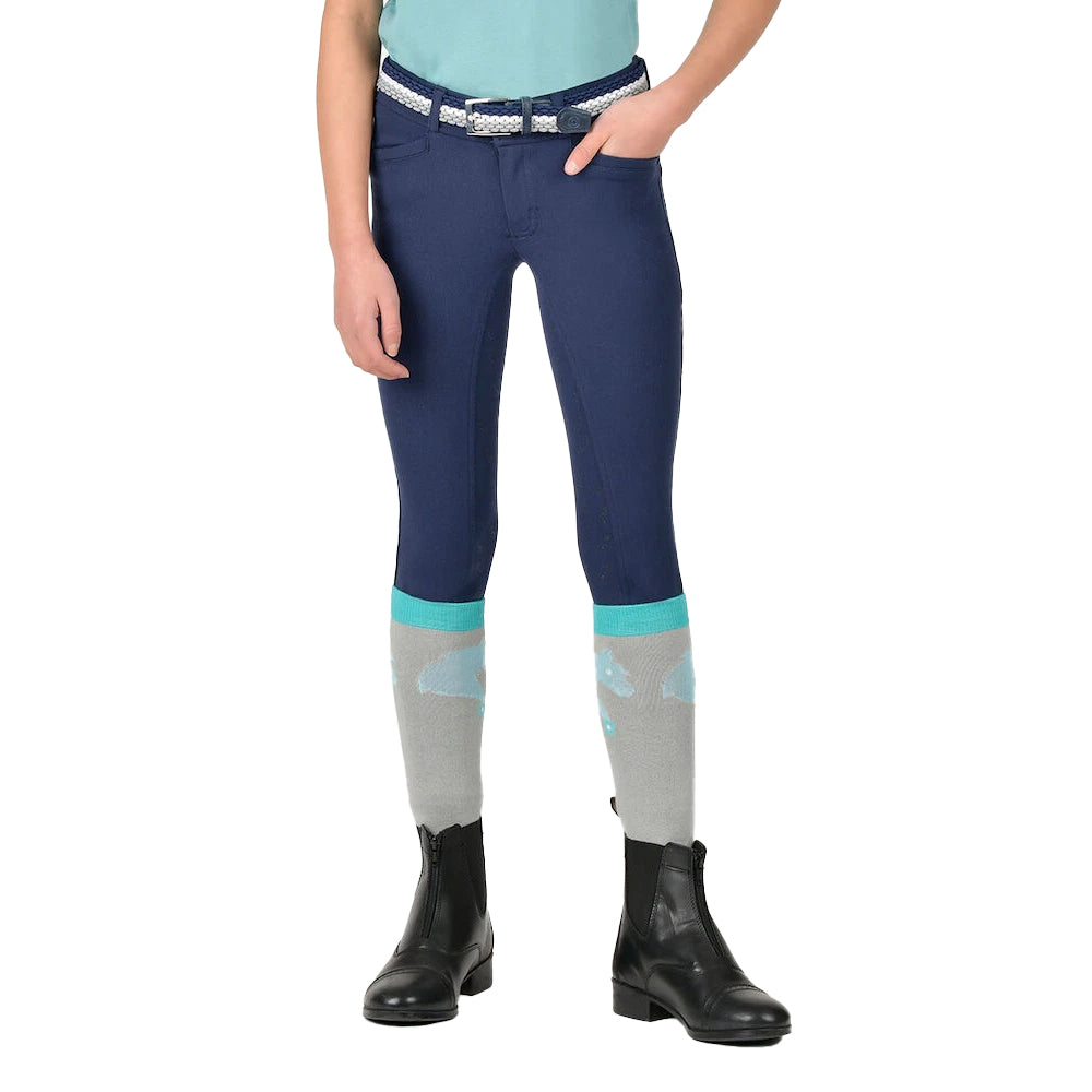 Academy Navy - Side - Dublin Childrens-Kids Cammy Comfort Twill Breeches