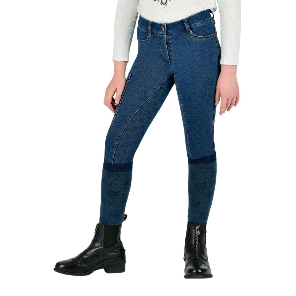 Light Blue - Side - Dublin Childrens-Kids Shona Denim Breeches
