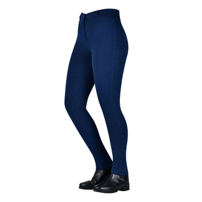Navy - Front - Saxon Childrens-Kids Zip Front Warm Up Jodhpurs