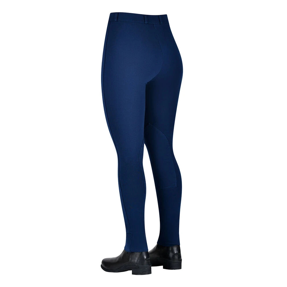 Navy - Back - Saxon Childrens-Kids Zip Front Warm Up Jodhpurs