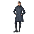 Navy - Side - Weatherbeeta Womens-Ladies Equestrian Waterproof Longline All Purpose Jacket