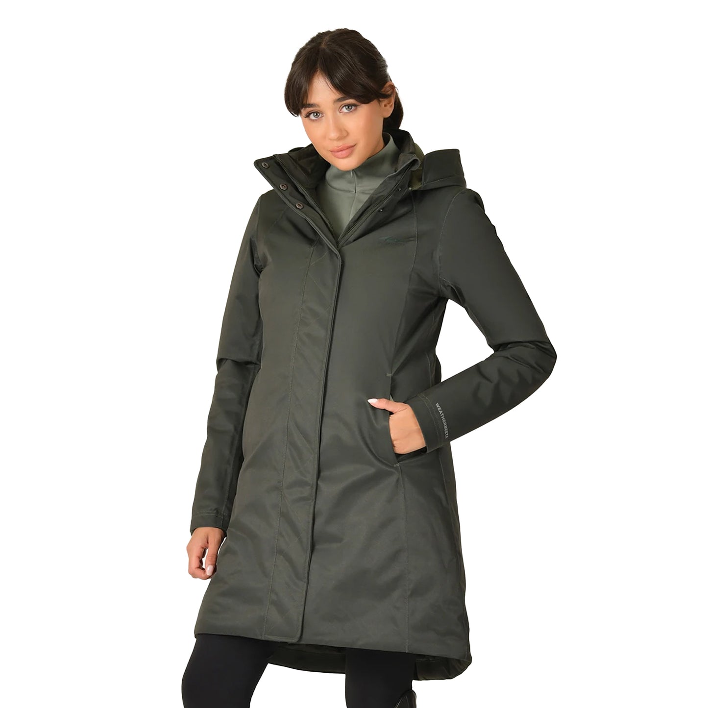 Midnight Green - Front - Weatherbeeta Womens-Ladies Equestrian Waterproof Longline All Purpose Jacket