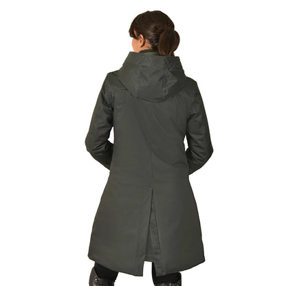 Midnight Green - Back - Weatherbeeta Womens-Ladies Equestrian Waterproof Longline All Purpose Jacket