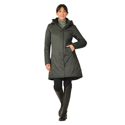 Midnight Green - Lifestyle - Weatherbeeta Womens-Ladies Equestrian Waterproof Longline All Purpose Jacket