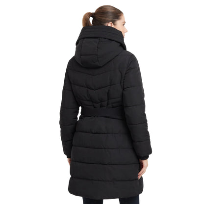 Black - Back - Dublin Womens-Ladies Belted Longline Puffer Jacket