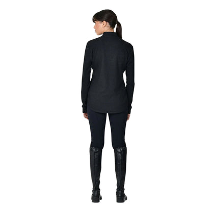 Black Marl - Back - Weatherbeeta Womens-Ladies London Long-Sleeved Riding Base Layer Top
