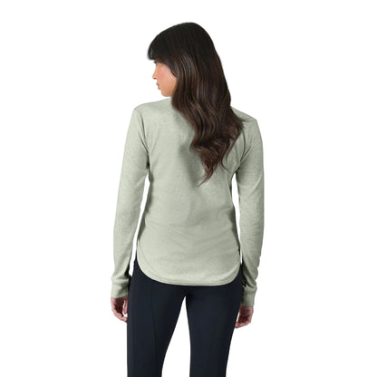 Olive Marl - Back - Weatherbeeta Womens-Ladies London Long-Sleeved Riding Base Layer Top