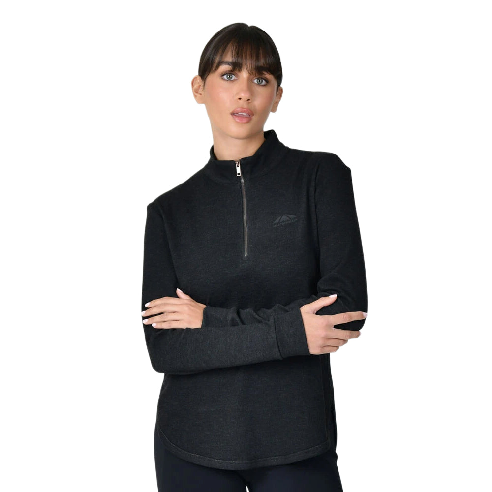 Black Marl - Front - Weatherbeeta Womens-Ladies London Long-Sleeved Riding Base Layer Top
