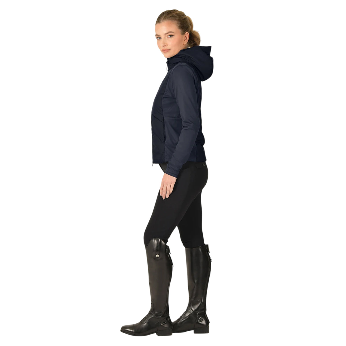 Navy - Pack Shot - Weatherbeeta Womens-Ladies Hybrid Padded Riding Jacket