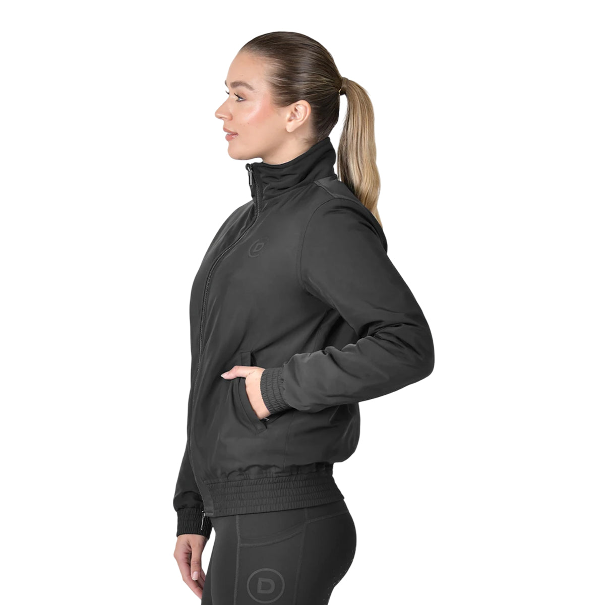 Black - Side - Dublin Womens-Ladies Blouson Team Zipped Jacket