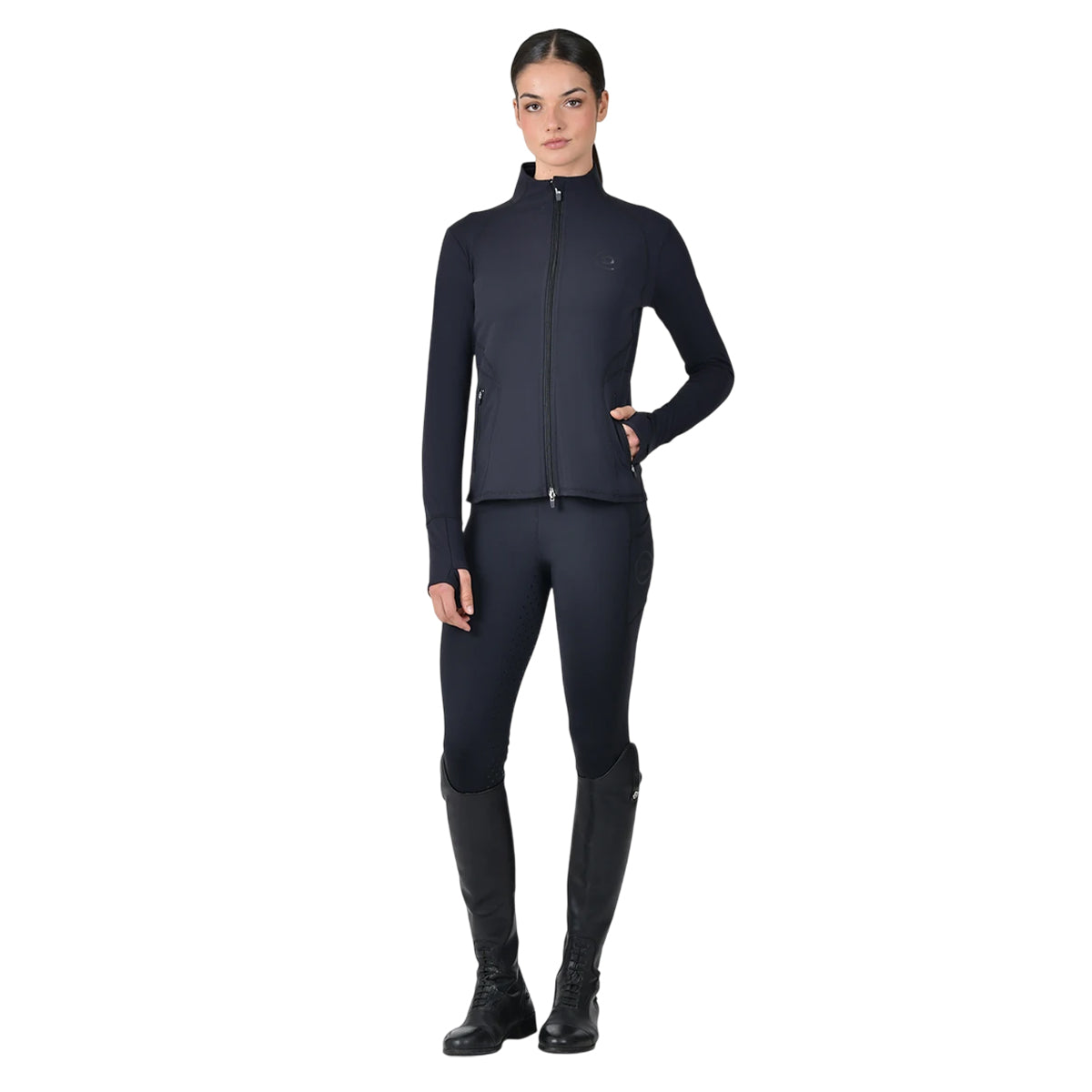 Black - Side - Dublin Womens-Ladies Versatile Zipped Fitted Jacket