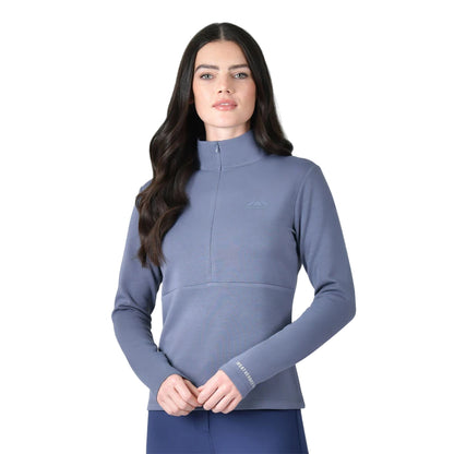 Slate Blue - Front - Weatherbeeta Womens-Ladies Bamboo Copper Zip Long-Sleeved Midlayer