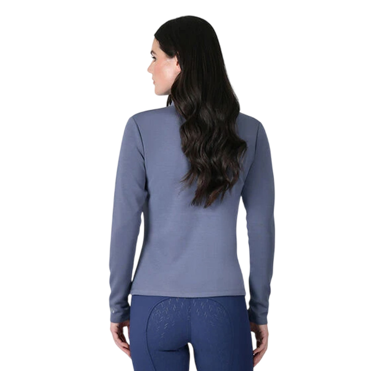 Slate Blue - Back - Weatherbeeta Womens-Ladies Bamboo Copper Zip Long-Sleeved Midlayer