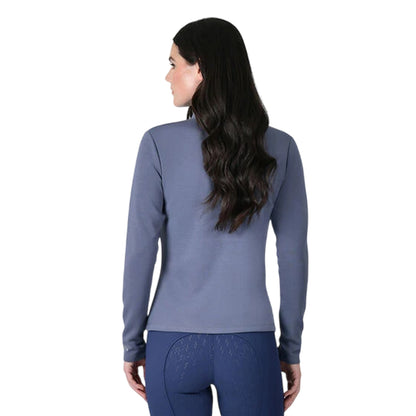 Slate Blue - Back - Weatherbeeta Womens-Ladies Bamboo Copper Zip Long-Sleeved Midlayer