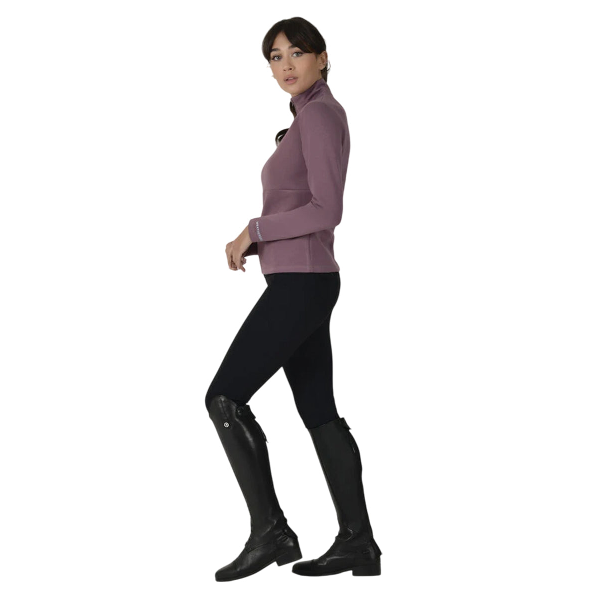 Mauve Wine - Pack Shot - Weatherbeeta Womens-Ladies Bamboo Copper Zip Long-Sleeved Midlayer
