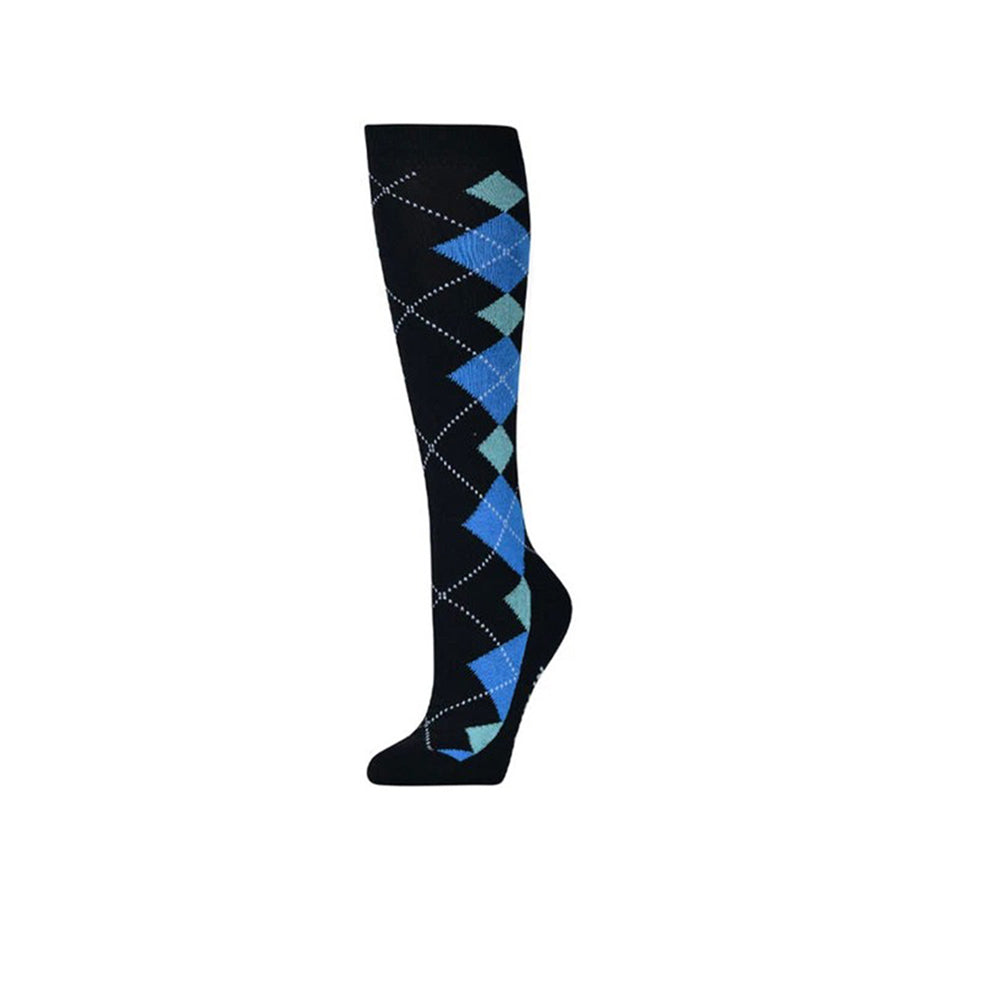 Cornflower - Back - Dublin Unisex Adult Horse High Riding Socks (Pack of 3)