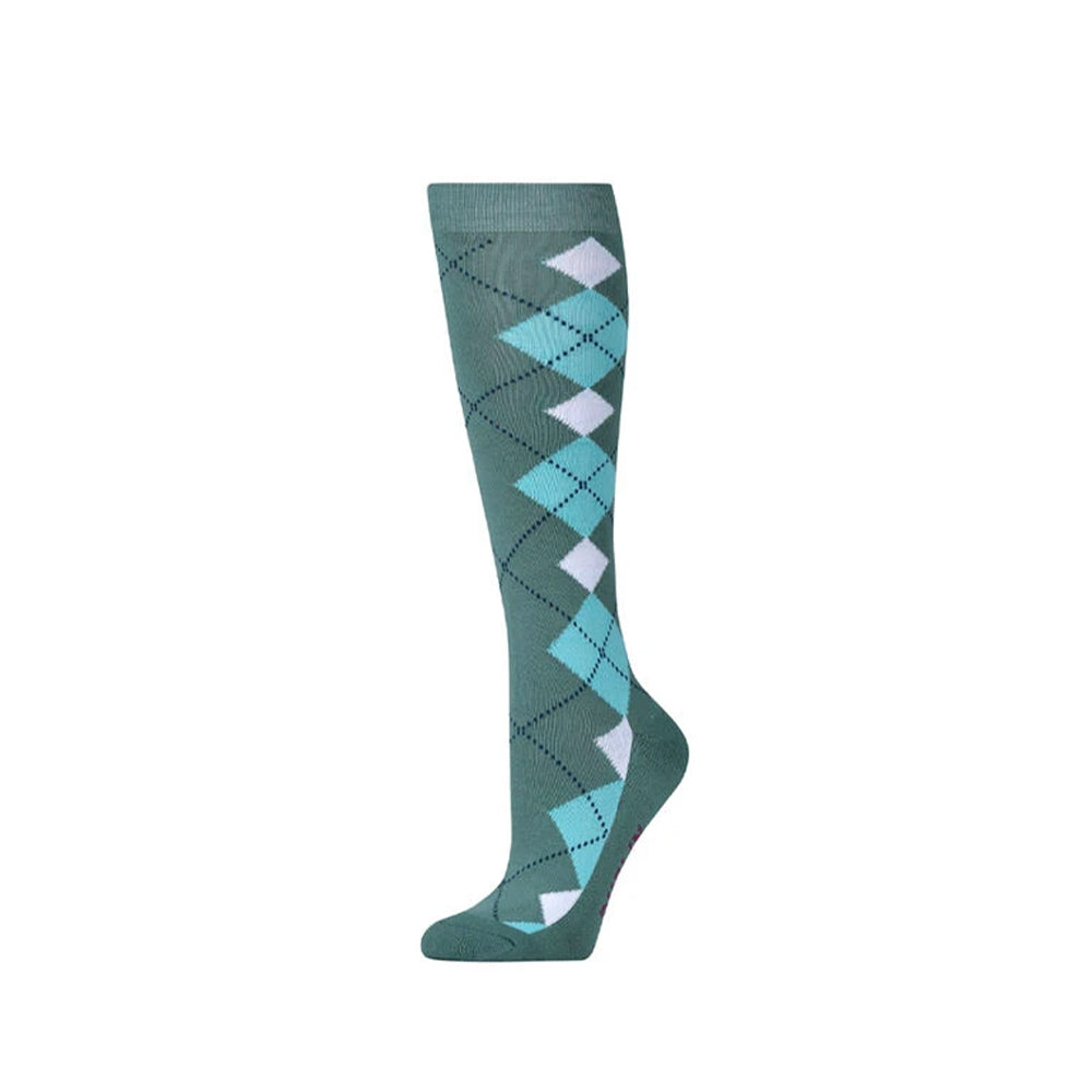 Emerald Green - Back - Dublin Unisex Adult Horse High Riding Socks (Pack of 3)