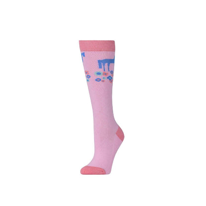 Pastel Pink - Back - Dublin Childrens-Kids Carnival High Riding Socks (Pack of 3)