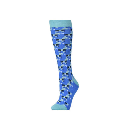 Light Mint - Back - Dublin Childrens-Kids Geometric High Riding Socks (Pack of 3)