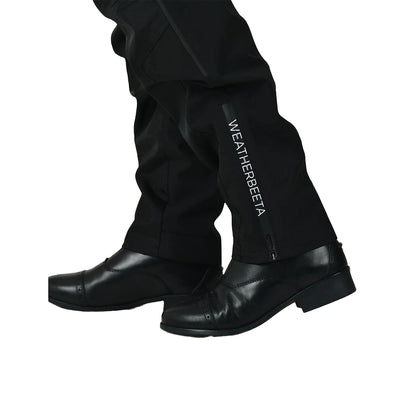 Black-White - Side - Weatherbeeta Womens-Ladies Rayne II Waterproof Over Trousers