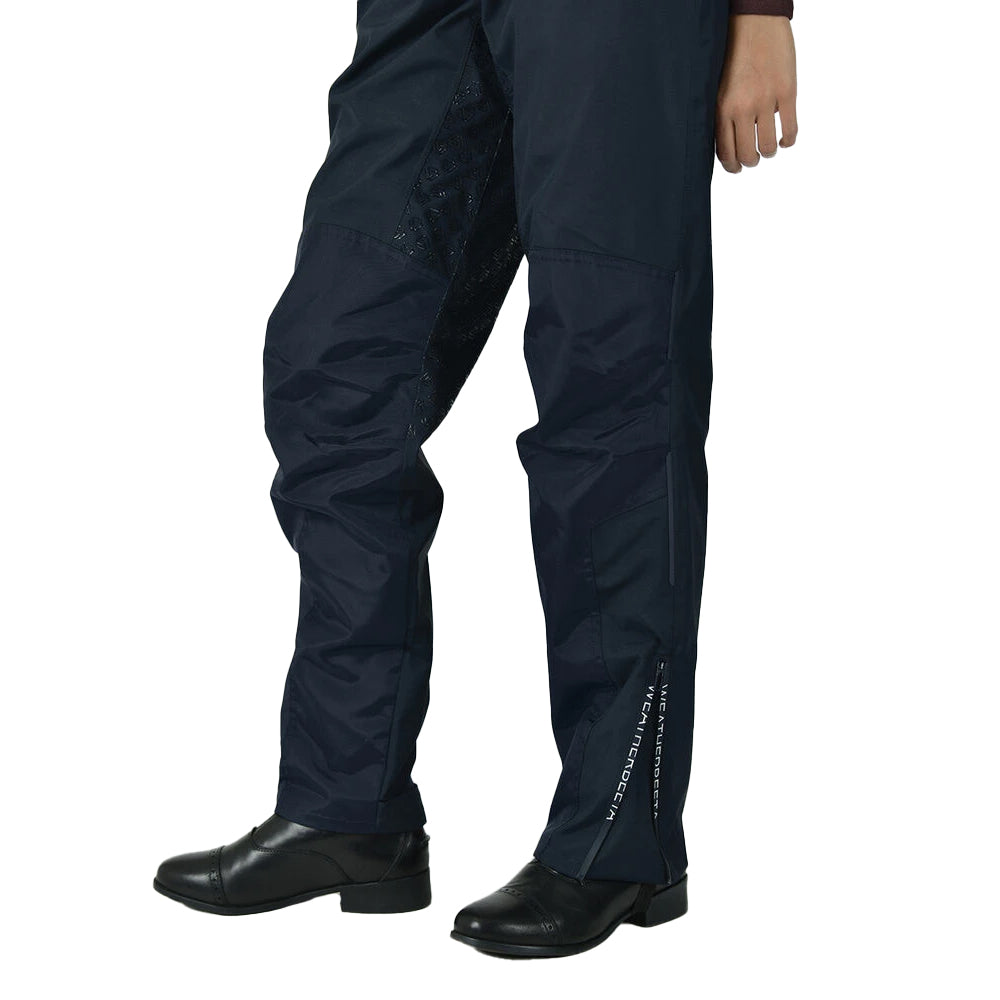 Navy-White - Pack Shot - Weatherbeeta Womens-Ladies Rayne II Waterproof Over Trousers