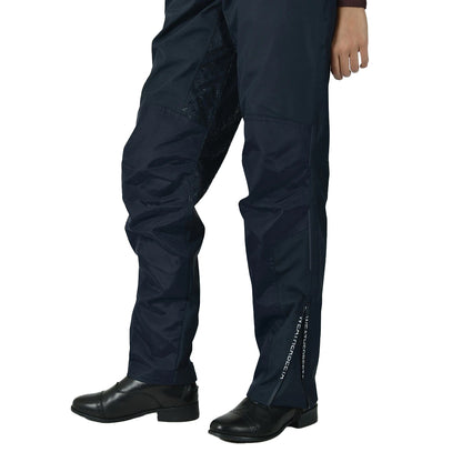 Navy-White - Pack Shot - Weatherbeeta Womens-Ladies Rayne II Waterproof Over Trousers