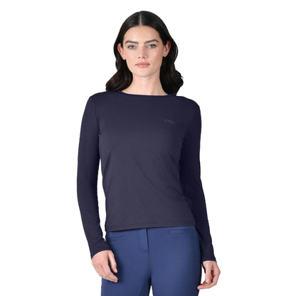 Navy - Front - Weatherbeeta Womens-Ladies UV Protection Relaxed Fit Long-Sleeved T-Shirt