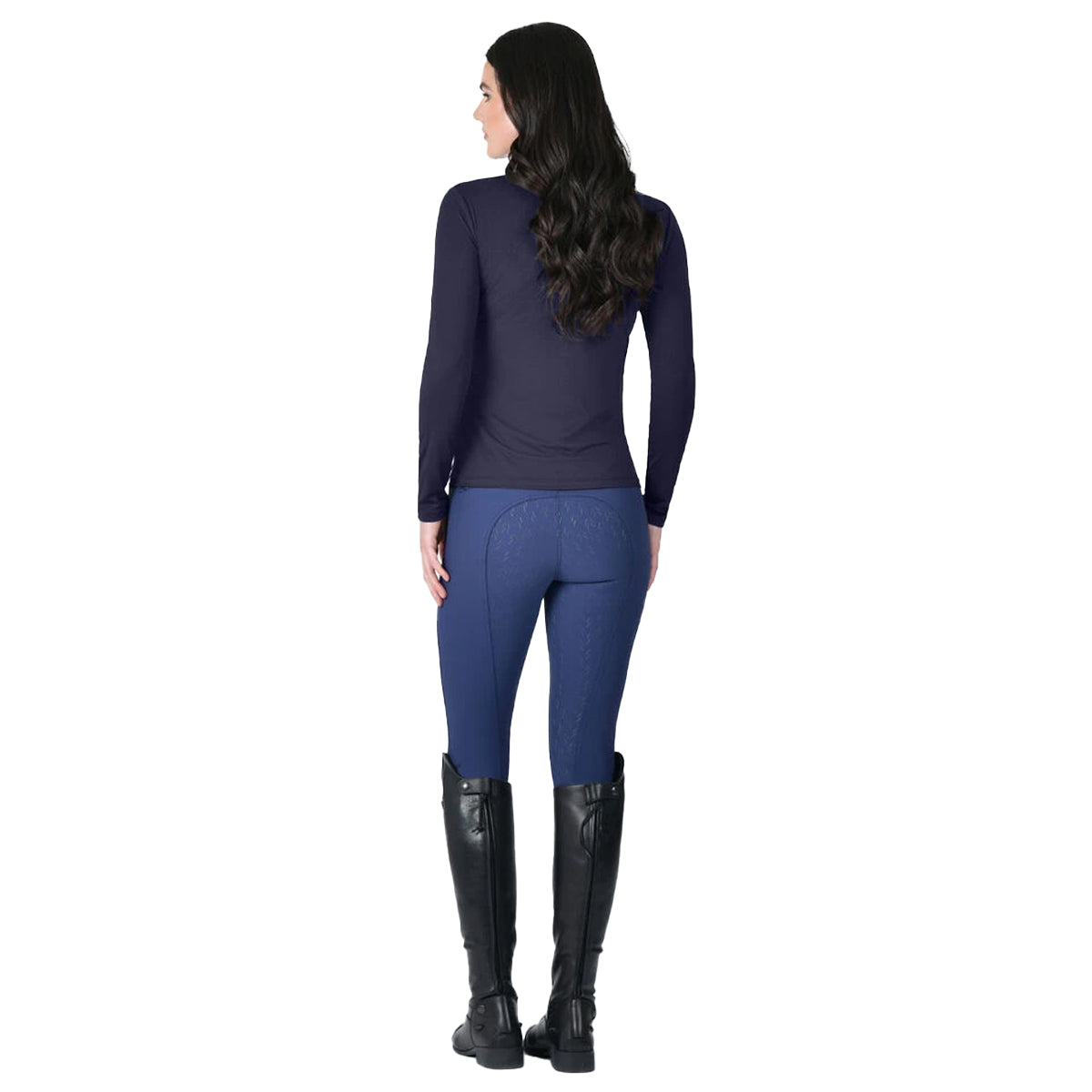 Navy - Back - Weatherbeeta Womens-Ladies UV Protection Relaxed Fit Long-Sleeved T-Shirt