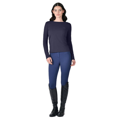 Navy - Side - Weatherbeeta Womens-Ladies UV Protection Relaxed Fit Long-Sleeved T-Shirt