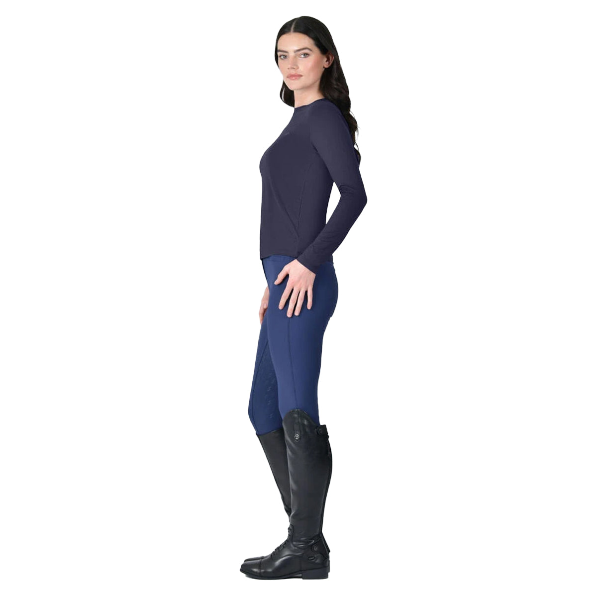 Navy - Lifestyle - Weatherbeeta Womens-Ladies UV Protection Relaxed Fit Long-Sleeved T-Shirt