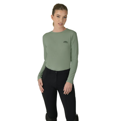 Olive Leaf - Front - Weatherbeeta Womens-Ladies UV Protection Relaxed Fit Long-Sleeved T-Shirt