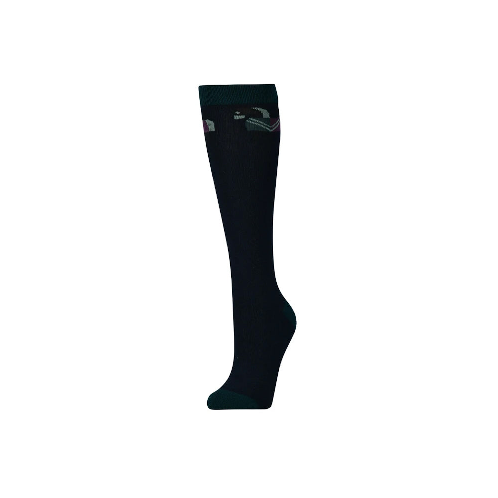 Navy - Side - Dublin Unisex Adult Nordic High Riding Socks (Pack of 3)