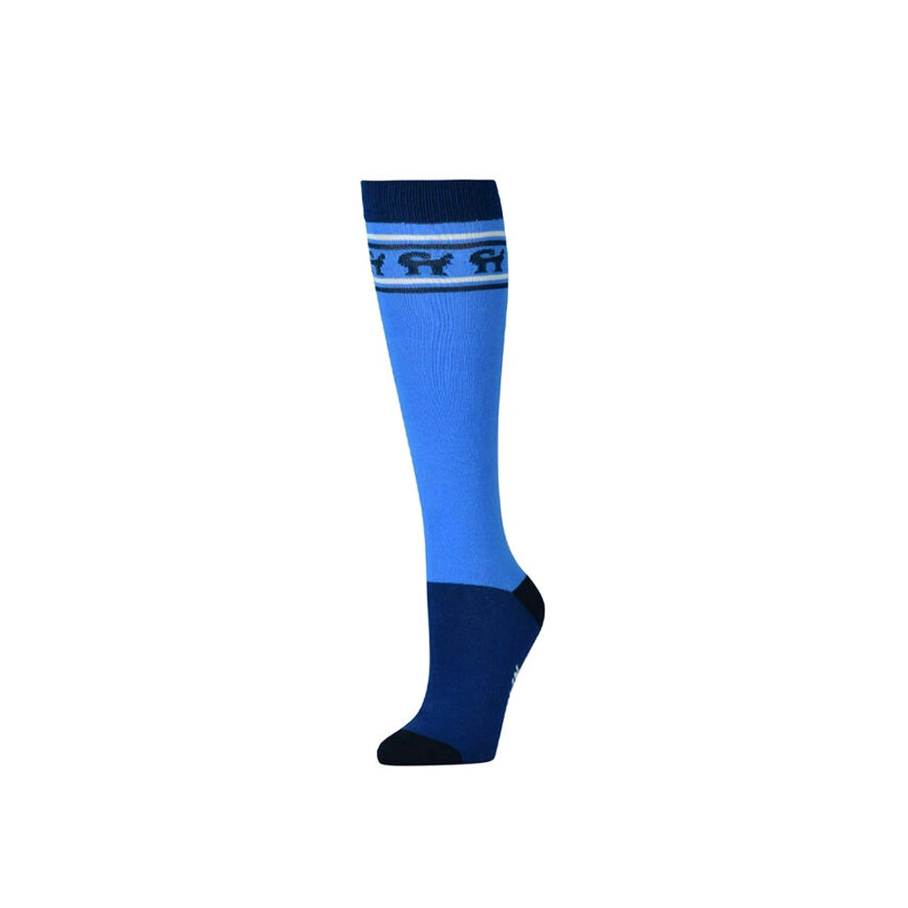Royal Blue - Back - Dublin Unisex Adult Pony High Riding Socks (Pack of 3)