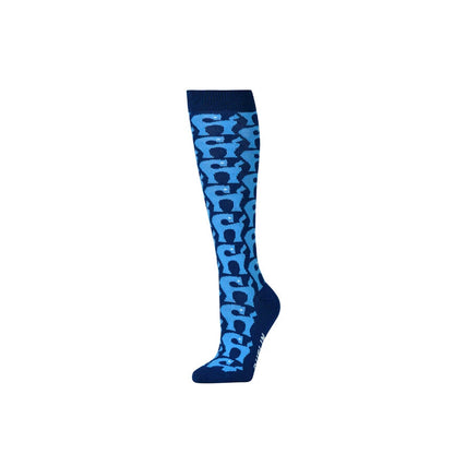 Royal Blue - Side - Dublin Unisex Adult Pony High Riding Socks (Pack of 3)