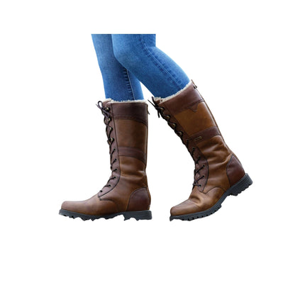 Chocolate Brown - Back - Dublin Womens-Ladies Yukon Quilted Calf Boots