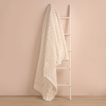 White - Back - Hestia Ivory Ripple Throw 150cm x 200cm