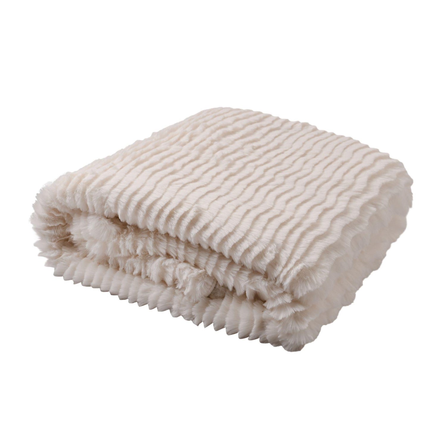 White - Lifestyle - Hestia Ivory Ripple Throw 150cm x 200cm