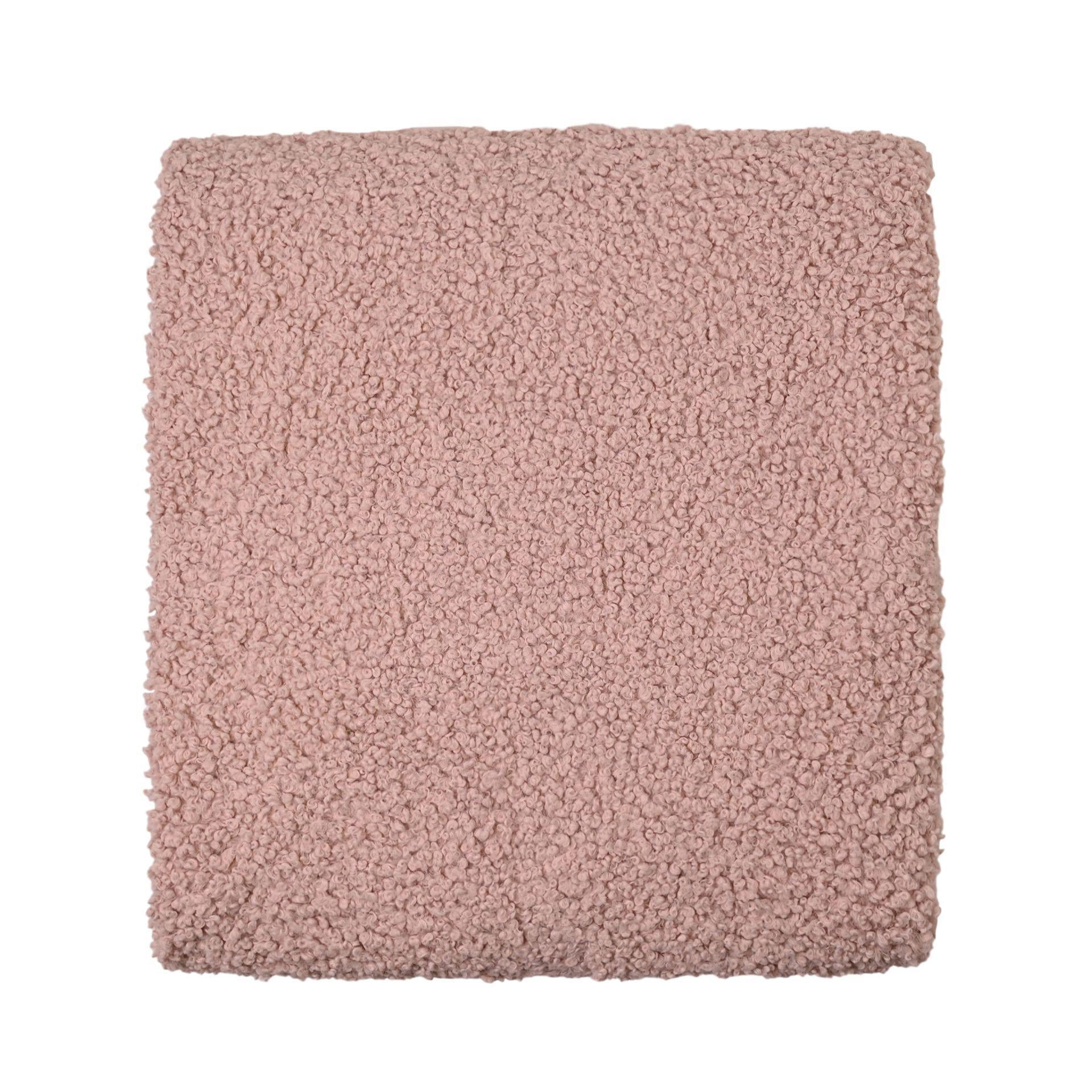 Pink - Pack Shot - Hestia Pink Teddy Throw 150cm x 150cm