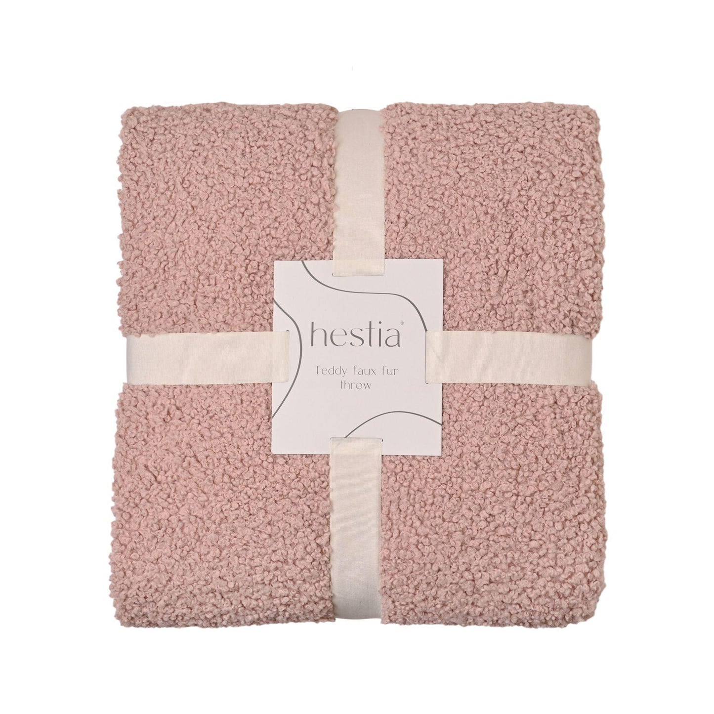 Pink - Front - Hestia Pink Teddy Throw 150cm x 150cm