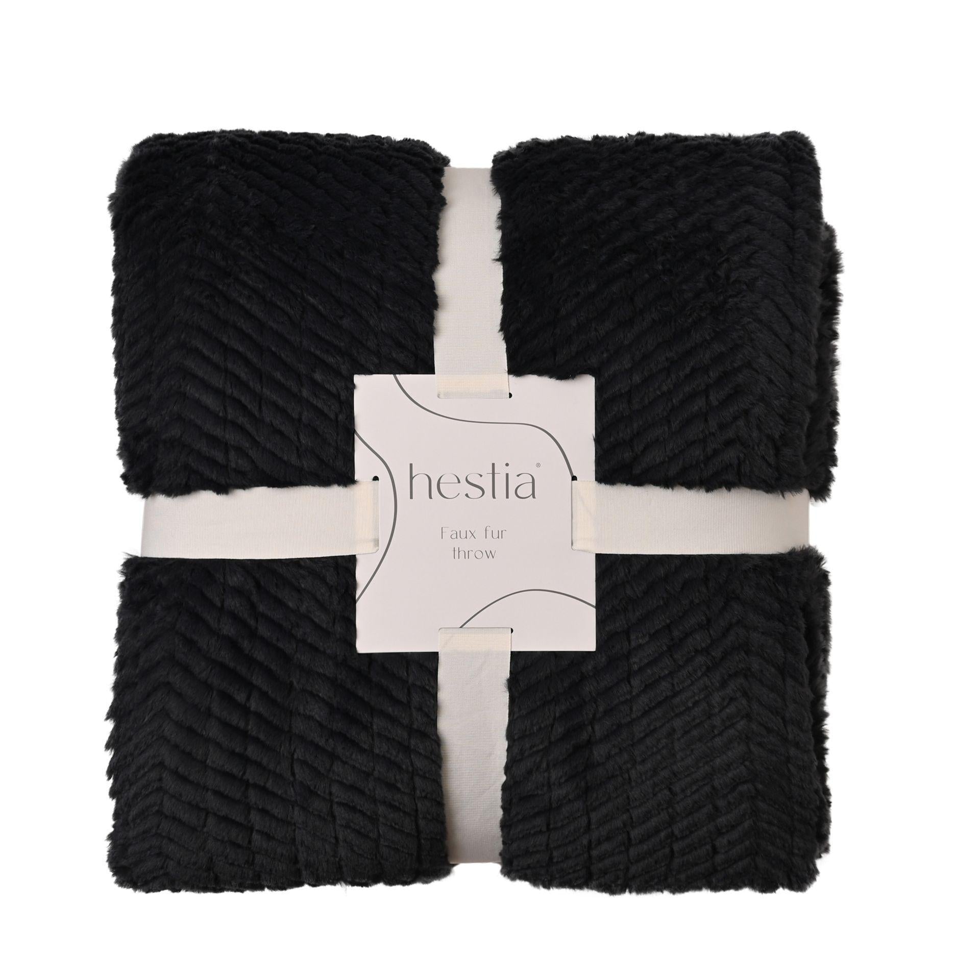 Graphite - Front - Hestia Graphite Grey Throw 150cm x 200cm