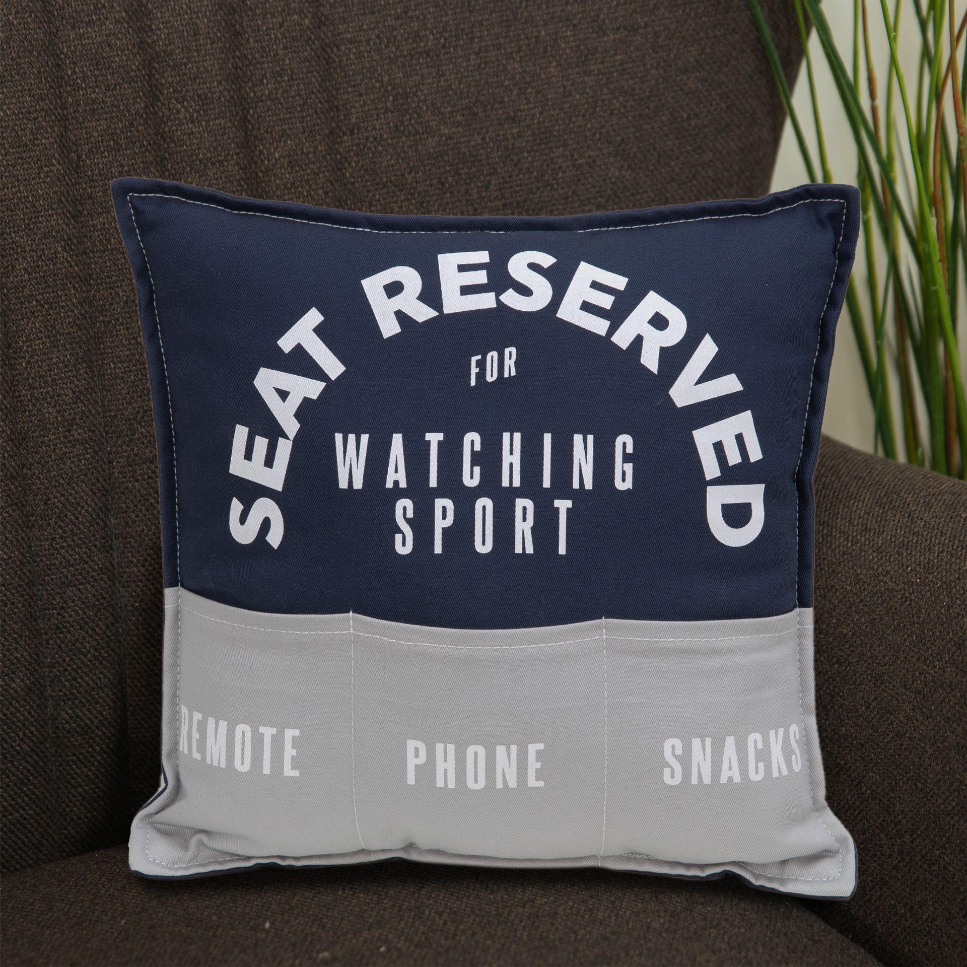 Blue - Front - Armchair Supporters Society Pocket Cushion RESERVED 30cm