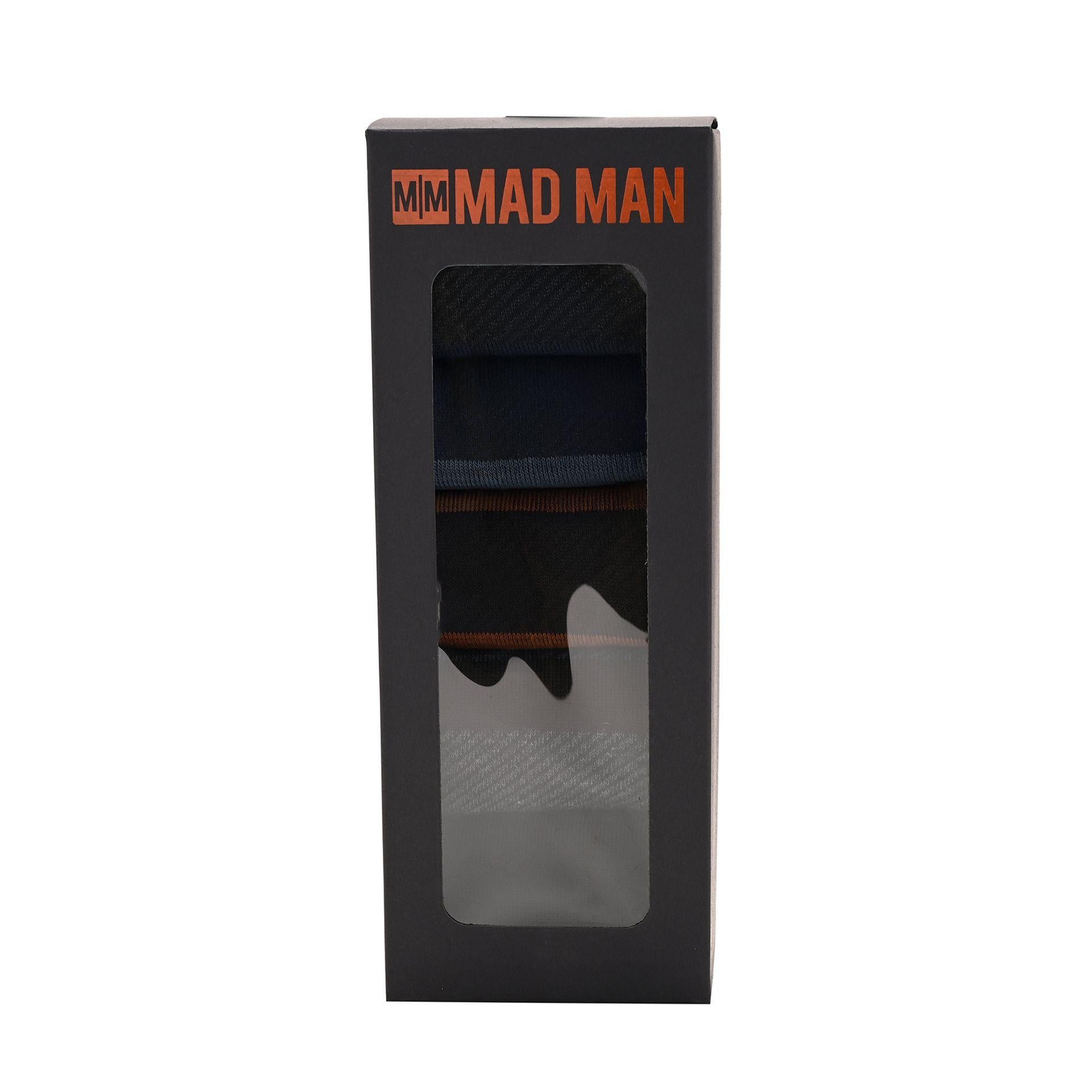 Black - Lifestyle - Mad Man Striped Socks 5 Pair Boxed