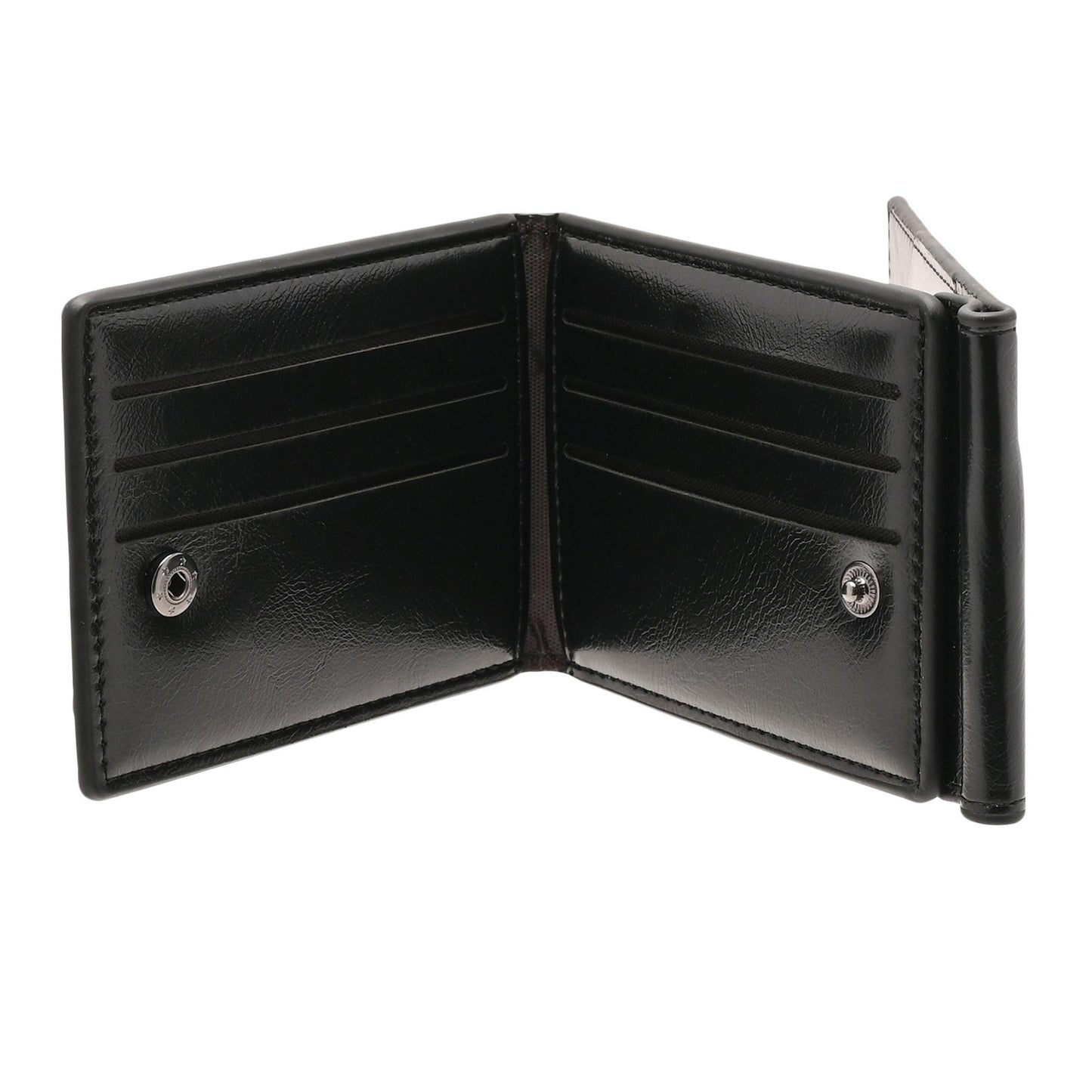 Black - Back - Mad Man Black 3 Fold Money Clip Wallet