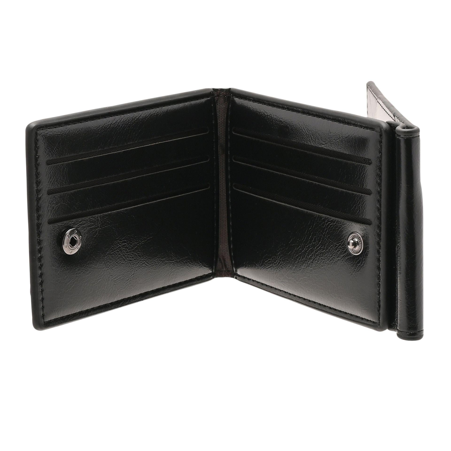 Black - Back - Mad Man Black 3 Fold Money Clip Wallet