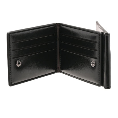 Black - Back - Mad Man Black 3 Fold Money Clip Wallet
